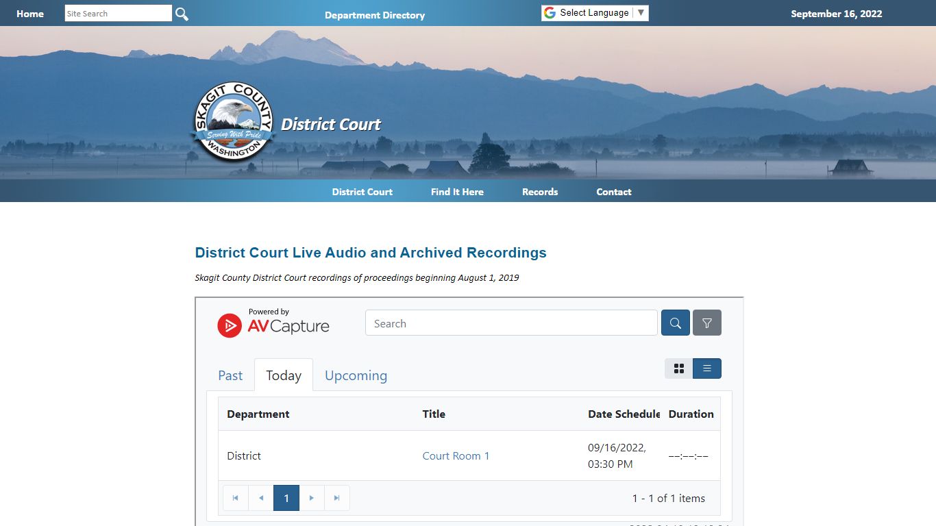 District Court Recordings - Skagit County, Washington